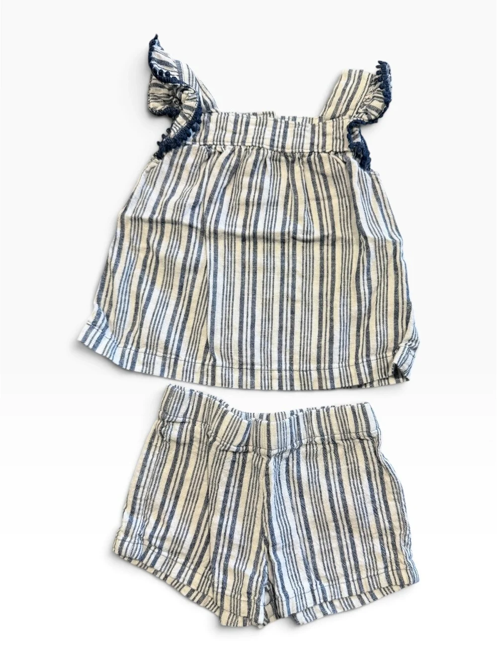 Carter's Baby Girl 2-Piece Striped Tank Top and Shorts Set, Size 9 Months